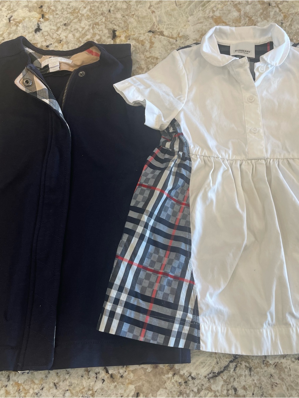 Burberry Children Dresses Girls 2-3T England Designer Plaid Burberry Check
